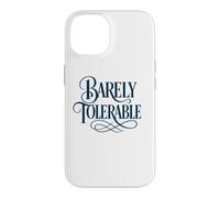 Inscription Humoristique Barely Tolerable Jane Austen Bleu Marine Coque pour iPhone 14