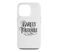 Inscription Humoristique Barely Tolerable Jane Austen Noir Coque pour iPhone 13 Pro