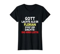 Inscription Humoristique Florian - Nom Florian T-Shirt Graphique avec Valeur, Femme, Noir, M