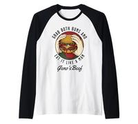 Inscription Humoristique « Grab Both Buns » - Motif bœuf de Geno Manche Raglan