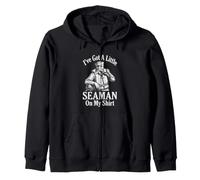 Inscription Humoristique « I've Got A Little Seaman on My Shirt » Sweat à Capuche