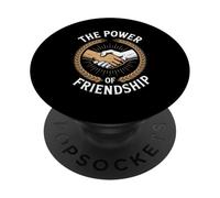 Inscription Humoristique « The Power of Friendship Handshake Women Me » PopSockets PopGrip Adhésif