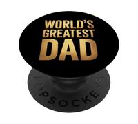 Inscription Humoristique « World's Greatest Dad » PopSockets PopGrip Adhésif