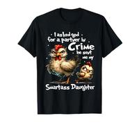 Inscription « I Asked God For A Partner In Crime » T-Shirt