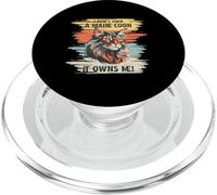 Inscription « I Don't Own A Maine Coon It's Own Me » rétro pour Les Amoureux des Chats PopSockets PopGrip pour MagSafe