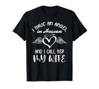 Inscription « I Have Angel in Heaven My Wife » T-Shirt