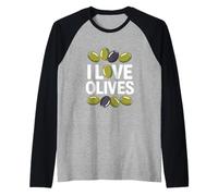 Inscription « I Love Olives » Manche Raglan
