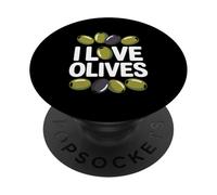 Inscription « I Love Olives » PopSockets PopGrip Adhésif