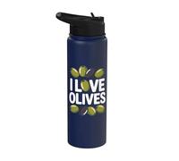 Inscription « I Love Olives » Stainless Steel Insulated Water Bottle