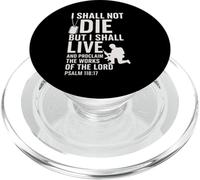 Inscription « I Shall Not Die But Live Scripture » PopSockets PopGrip pour MagSafe