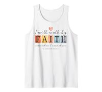 Inscription « I Will Walk by Faith Christian Bible Verse » Débardeur