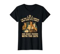 Inscription « I'm The Type Who Befriends Cats Lover » T-Shirt Graphique avec Valeur