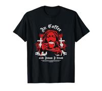 Inscription « in Coffee and Jesus I Trust geliebter Kaffee Kirche » T-Shirt