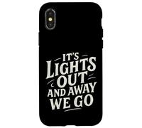 Inscription It's Lights Out and Away We Go Motorsport Racing Coque pour iPhone X/XS