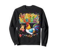 Inscription It's My Birthday Chicken Kids 4 Years Old Girl Stamping Sweatshirt