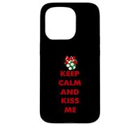 Inscription Keep Calm and Kiss Me Novelty Christmas Coque pour iPhone 15 Pro