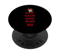 Inscription Keep Calm and Kiss Me Novelty Christmas PopSockets PopGrip Adhésif