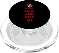 Inscription Keep Calm and Kiss Me Novelty Christmas PopSockets PopGrip pour MagSafe