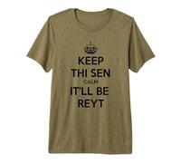 Inscription « Keep Thi Sen Calm It'll Be Reyt Yorkshire » en Noir T-Shirt Haut de Gamme