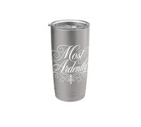 Inscription « Most Ardently Jane Austen » Blanc Gobelet isotherme en acier inoxydable double paroi