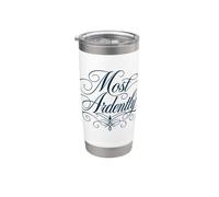 Inscription « Most Ardently Jane Austen » Bleu marine Gobelet isotherme en acier inoxydable double paroi