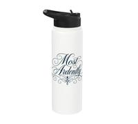Inscription « Most Ardently Jane Austen » Bleu marine Stainless Steel Insulated Water Bottle