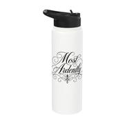 Inscription « Most Ardently Jane Austen » Noir Stainless Steel Insulated Water Bottle