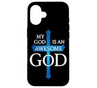 Inscription My God is an Awesome God Christian Faith Coque pour iPhone 16