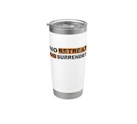 Inscription « No Retreat No Surrender » vintage Gobelet isotherme en acier inoxydable double paroi