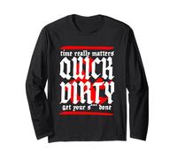 Inscription « Quick and Dirty Gym Workout Motivation » - Style rétro Manche Longue