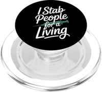 Inscription Sarcastique Amusante « I Stab People for a Living » PopSockets PopGrip pour MagSafe