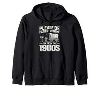 Inscription sarcastique amusante « Please Be Patient I'm From the 1900s » Sweat à Capuche