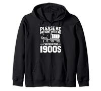Inscription sarcastique amusante « Please Be Patient I'm From the 1900s » Sweat à Capuche