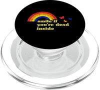 Inscription « Smile If You're Dead Inside » Rainbow Lt Vintage Dark Humor PopSockets PopGrip pour MagSafe