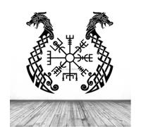 Inscriptions Anciennes Vikings Runes Symboles Décalque Dragons Protégeant Amovible Vinyle Sticker Mural Mural44cm x 42cm