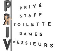 Inscriptions autocollantes en relief Privé, Staff, Toilette, Dames, Messieurs - Signalisation décorative pour portes et murs, intérieur vintage (Noir, Français)