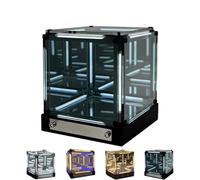 INSDHCCHD Lampe Infinite Space Abyss, veilleuse créative 4D Infinity Mirror Cube, d'ambiance Tactile à intensité Variable, Cube LED Rechargeable, for la décoration Bureau de Jeu(B-1Pc)