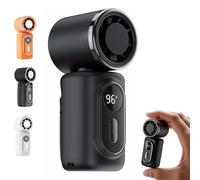 INSDHCCHD Mini Ventilateur portatif à Pince, de Refroidissement USB Rechargeable 3 en 1 avec 5 Vitesses, Affichage LED du Flux d'air réglable 180 ° for Les Voyages, l'extérieur(Black,Regular)