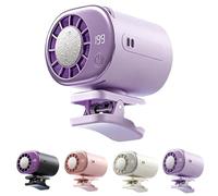 INSDHCCHD Ventilateur de climatiseur à Clipser for Voiture 2026 avec écran LED, Portable Rechargeable par USB, Rotation 360°, 199 Vitesses réglables, Pince Large, for, Bureau, ou Parapluie(Purple)