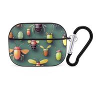 Insect Atlas Coque pour AirPods Pro 2, coque de protection rigide antichoc pour homme et femme, compatible avec coque Airpod Pro 2e/1ère génération avec porte-clés - Noir