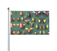 Insect Atlas Drapeau imprimé double face (91,4 x 152,4 cm), grand drapeau de jardin, décoration extérieure festive