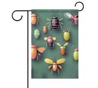 Insect Atlas Drapeaux de jardin printemps été 30,5 x 45,7 cm double face pour extérieur, drapeaux saisonniers et bannières pour patio, cour, terrasse, porche, jardin, terrasse, balcon, pelouse