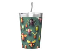 Insect Atlas Gobelet à paille multifonction 355 ml - Pratique et facile à nettoyer - Convient pour le bureau, l'école et la maison