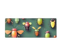 Insect Atlas Grand tapis de souris avec bords cousus, clavier et tapis de souris pour joueurs, bureau et maison (80 x 30 cm)