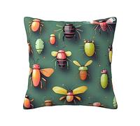 Insect Atlas Housse de coussin 45,7 x 45,7 cm - Housse de coussin pour canapé de salon, convient pour la décoration de la maison