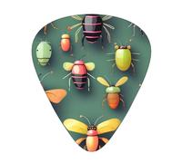Insect Atlas Lot de 12 médiators pour guitare acoustique, ukulélé, 3 épaisseurs