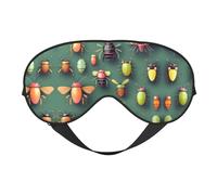 Insect Atlas Masque doux pour les yeux, imprimé sur toute la surface, 96 % polyester, 4 % élasthanne