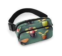 Insect Atlas Sac banane imprimé pour homme et femme, grand sac de poitrine avec sangle réglable pour entraînement en plein air, voyage, course décontractée, Atlas des insectes, 20 x 13 cm, Atlas des
