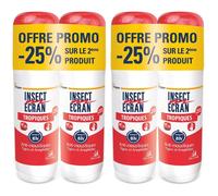 INSECT ECRAN - Anti-moustiques Tropiques Spray répulsif peau protection contre les piqûres de moustiques Paludisme 75 ml Lot 2 -25% Liquide 2x150
