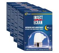 INSECT ECRAN Diffuseur Insecticide Électrique Anti-Moustiques + 1 Recharge Incluse - Efficacité 45 nuits - Protection Continue - Dès 24 mois - 30 ml (Lot de 4)